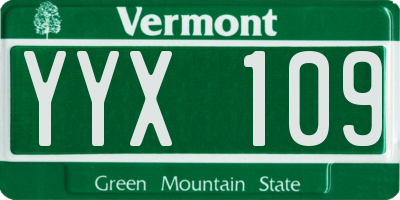 VT license plate YYX109