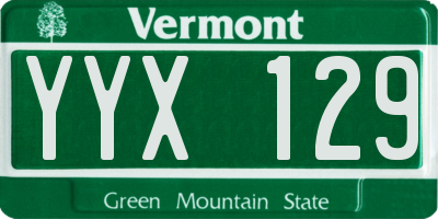 VT license plate YYX129