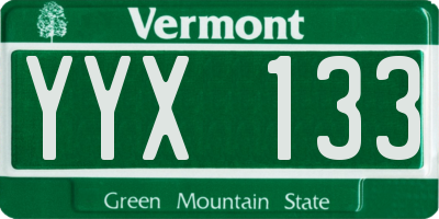 VT license plate YYX133