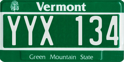VT license plate YYX134