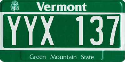 VT license plate YYX137