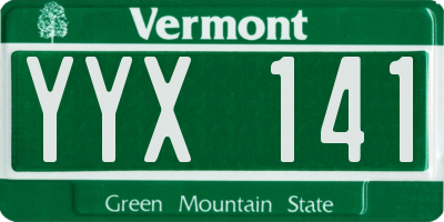 VT license plate YYX141