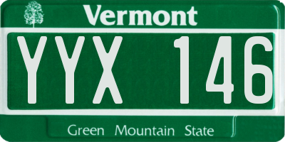 VT license plate YYX146