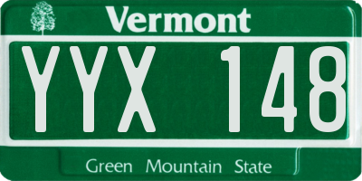 VT license plate YYX148