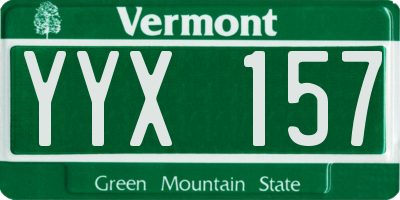 VT license plate YYX157