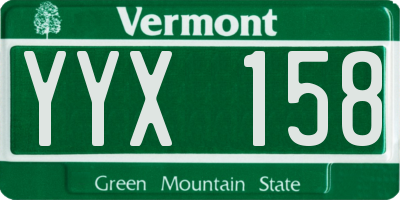 VT license plate YYX158