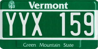 VT license plate YYX159
