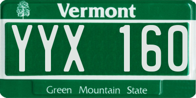 VT license plate YYX160