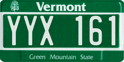 VT license plate YYX161