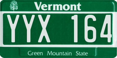 VT license plate YYX164