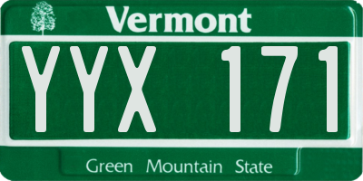 VT license plate YYX171