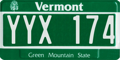 VT license plate YYX174