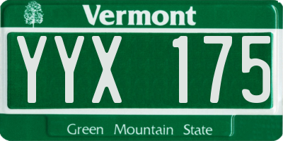 VT license plate YYX175