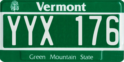VT license plate YYX176