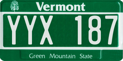 VT license plate YYX187
