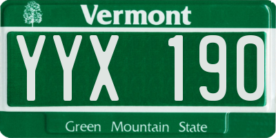 VT license plate YYX190