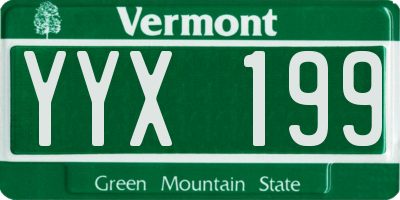 VT license plate YYX199