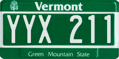 VT license plate YYX211