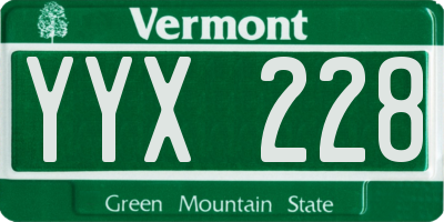 VT license plate YYX228
