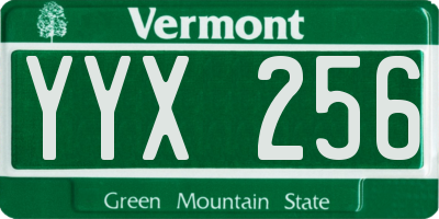 VT license plate YYX256