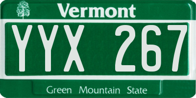 VT license plate YYX267