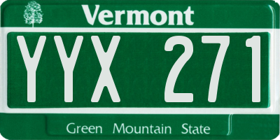 VT license plate YYX271