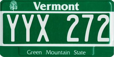 VT license plate YYX272