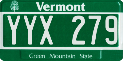 VT license plate YYX279