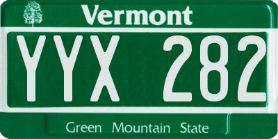 VT license plate YYX282