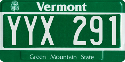 VT license plate YYX291
