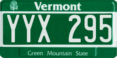 VT license plate YYX295