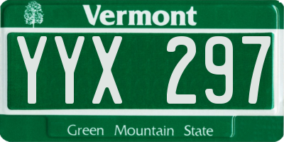 VT license plate YYX297