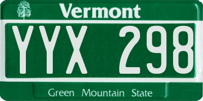 VT license plate YYX298