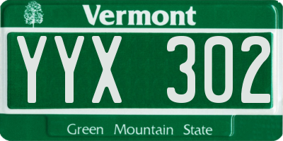 VT license plate YYX302