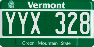 VT license plate YYX328