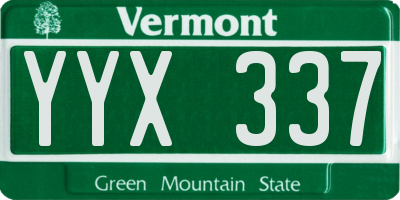 VT license plate YYX337