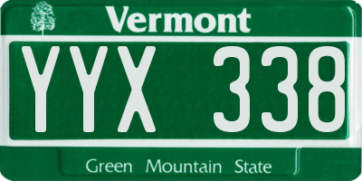 VT license plate YYX338