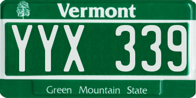VT license plate YYX339