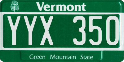 VT license plate YYX350