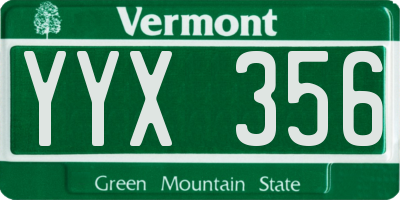 VT license plate YYX356