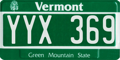 VT license plate YYX369