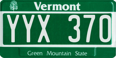 VT license plate YYX370