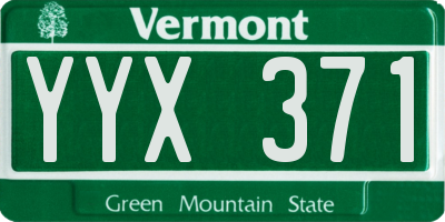 VT license plate YYX371