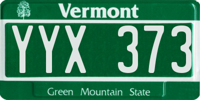 VT license plate YYX373
