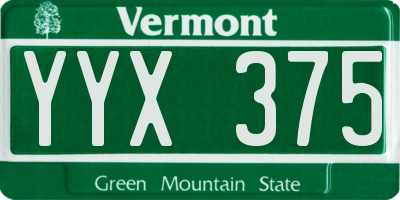 VT license plate YYX375