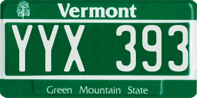 VT license plate YYX393