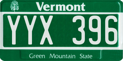 VT license plate YYX396