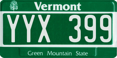 VT license plate YYX399