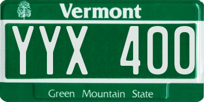 VT license plate YYX400