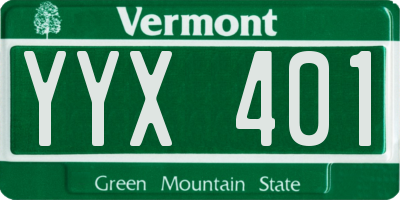 VT license plate YYX401
